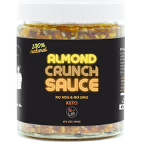 Sauce Up 100% Natural Nut-Crunch 6Oz- Premium Ingredients, Vegan, Keto, Gf, Zero Msg, Flavor Bomb, (Roasted, Crunchy, Nutty, Sweet, Flavorful, Savory)- Good On Anything Crunchy Oil/Sauce (Almond)