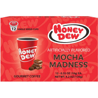 Honey Dew Donuts - Mocha Madness Flavored Coffee - Single Serve Coffee Pods, Compatible With Keurig Brewers - 12 Pods