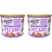 Hampton Farms - Usa Grown Gourmet Nuts - Honey Roasted Pecans - 10 Oz. Canisters - 2 Pack