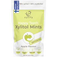 Xylitol Mints For Oral Care - Apple Flavor, With Xylitol And Erythritol, Sugar Free Candy, Happy Teeth Dental Mints From Finland, 5 Oz - 265 Mints