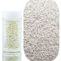 Se Si&Moos White Jimmies Sprinkles Edible White Sprinkles Soft Jimmies Soft Sprinkles For Topping Ice Cream, Cookies, Cakes, Cupcakes, Dessert Decorating 2.75 Oz