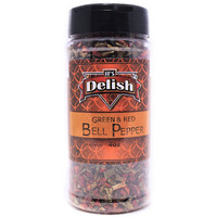 Dried Red And Green Bell Peppers Mix By It's Delish, 3 Oz. Medium Jar