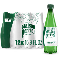Maison Perrier Unflavored Sparkling Water, 16.9 Fl Oz Plastic Water Bottle (12 Count)