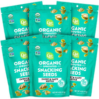 Go Raw Organic Sprouted Sweet & Salty Kettle Snacking Seeds, 4 Oz, 6 Pack, Pumpkin & Sunflower Seeds, Keto, Kosher