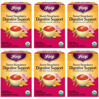 Yogi Tea Sweet Strawberry Digestive Support - 16 Tea Bags Per Pack (6 Pack) - Organic Turmeric Tea Bags - Digestive Support Tea - Includes Turmeric Root, Black Pepper, Strawberry, Mango & More