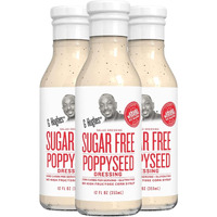 G Hughes Sugar Free Poppyseed Dressing - Gluten Free Poppy Seed Dressing, Sugar Free Salad Dressings, Keto Friendly Salad Dressing Poppy Seed, Zero Carb Poppyseed Salad Dressing - 12 Oz (3-Pack)