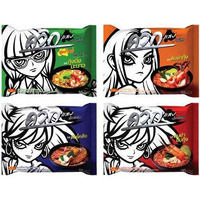 Wai Wai Quick Ramen Style Instant Thai Noodle Variety 24 Pack, Tom Klong, Tom Yum Shrimp, Tom Yum Mun Goong And Hot And Spicy Shrimp (6 Each)