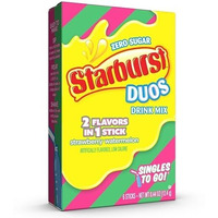 Starburst Duos Singles To Go Drink Mix Strawberry Watermelon, 6 Boxes With 6 Packets Each-36 Total Servings