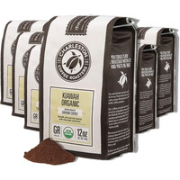 Charleston Coffee Roasters | Specialty Organic Ground Coffee | Hand Picked, Premium Slow Roast (Kiawah, Dark Roast) 12Oz, 6 Pack