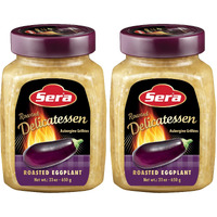 Sera Roasted Delicatessen Roasted Eggplant 23 Oz | Ready To Serve Precooked Eggplant | Smokey Flavor | Perfect For Grilling, Vegetables, Meats, Sandwiches! | Kosher (2 Pack)