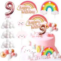Laventy Pink On Cloud 9 Cake Decoration On Cloud 9 Birthday Cake Topper 9 Birthday Cake Decoration On Cloud 9 Party Supplies Cloud Cake Toppers