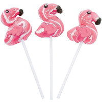 Pink Flamingo Swirl Lollipop Suckers. (12 Individually Wrapped Candies) Party Candy And Favor Supplies