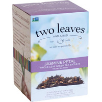 Two Leaves And A Bud Jasmine Green Tea Bags, 15 Count (Pack Of 1) Whole Leaf Green Tea In Pyramid Sachet Bags, Compostable Sachets, Delicious Hot Or Iced With Milk Or Sugar Or Honey