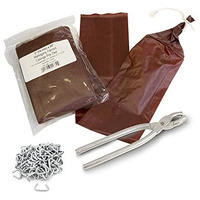 The Sausage Maker - Salami Sausage Casing Kit, Tied And Looped 76Mm (3   ) Dia. X 24    Mahogany Fibrous Casings (20Ct) With Sausage Pliers And Casing Rings
