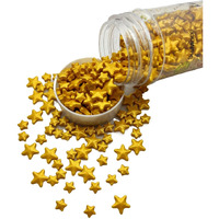 Se Si&Moos Gold Star Sprinkles Edible Stars For Cake Decorating Edible Gold Stars Edible Gold Star Cupcake Toppers Star Cake Decorations Large Edible Stars Small Edible Stars For Cakes,Cupcakes,Desserts Toppings 3 Oz