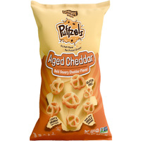 Unique Snacks Puffzels, Bold And Savory Cheddar Cheese Flavor With A Fun Pretzel Crunch, Gluten-Free Snacks, 4.8 Oz. Snack Bag, Pack Of 6, Aged Cheddar