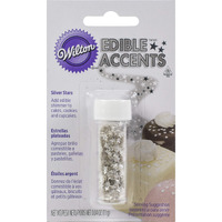 Edible Glitter .04Oz-Silver Stars