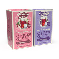 Southern Breeze Berry Bundle Cold Brew Sweet Iced Tea With Black Tea And Zero Carbs Zero Sugar, 20 Individually Wrapped Tea Bags Pack Of 2 (Raspberry And Blackberry)