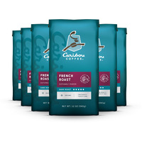 Caribou Coffee, Dark Roast Ground Coffee - French Roast 72 Ounces (6 Bags Of 12 Ounces)