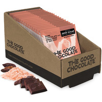 The Good Chocolate - Himalayan Salt Keto Chocolate Squares, Zero Sugar, Lower Net Carb Snack, Lower Calorie, Vegan Chocolate Candy, 24 Square Family Pack