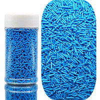 Se Si&Moos Blue Jimmies Sprinkles Edible Blue Sprinkles Soft Jimmies Soft Sprinkles For Topping Ice Cream, Cookies, Cakes, Cupcakes, Dessert Decorating 2.75 Oz