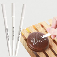 Food Coloring Markers, Edible Markers, Edible Markers For Cookies Food Coloring Pens 3Pcs, Food Decorating Pens, Fine And Thick Tip Food Grade Gourmet Writers For Diy Fondant Cakes Baking Party Decorating Drawing Writing ( White )