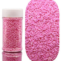 Se Si&Moos Pink Jimmies Sprinkles Edible Pink Sprinkles Soft Jimmies Soft Sprinkles For Topping Ice Cream, Cookies, Cakes, Cupcakes, Dessert Decorating 2.75 Oz