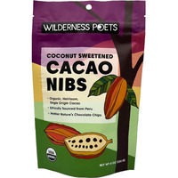 Wilderness Poets Cacao Nibs (Sweetened With Coconut Nectar) - Organic Raw Cacao Nibs - (8 Ounce - 227G)