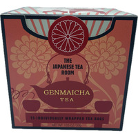 Premium Genmaicha Sencha Green Tea - 15 Pyramid Tea Bags, Individually Wrapped, Smooth Roasted Brown Rice Flavor, 30G Total - Authentic Japanese Blend
