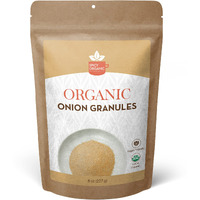 Spicy Organic Onion Granules - Pure Usda Organic - Non-Gmo Culinary Granulated Onion- Perfect For Use In Sauces, Soups, Salad Dressings, Condiments, Snack Foods, And Dairy Products - 8 Oz.