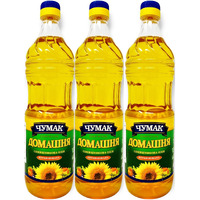 Chumak Sunflower Oil Unrefined, Naturally Expeller Pressed, Non Gmo And High-Heat Sunflower Cooking Oil 0.9L Pack Of 3