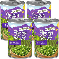 Green Valley Organics Peas | Certified Organic | Deliciously Succulent, Creamy Sweet | 15 Oz Can (Pack Of 4)