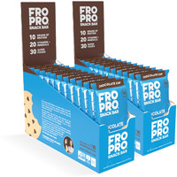 Fropro Plant Protein Snack Bars - Plant Based Protein Bars, All-Natural, Gluten, Dairy, & Soy Free, High Protein Bars With Low Calories | Chocolate Chip, 24 Pack