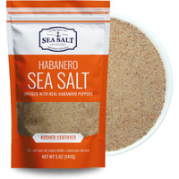 Habanero Sea Salt, Spicy Seasoning Salt Infused With Real Habanero Peppers, Sal Picante De Habanero, 5 Oz Pouch - Sea Salt Superstore