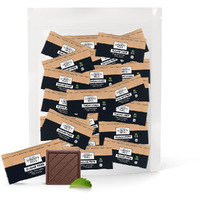 Zero Sugar Dark Chocolate Squares 72% Cocoa, Vegan, Gluten-Free, Stevia Sweetened Candy Bars, 45 Count