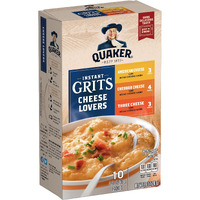 Quaker Instant Grits, Cheese Lovers Variety Pack, 0.98Oz Packets (10 Pack)
