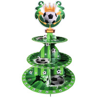 Soccer Themed Birthday Party Supplies, Soccer Party Decorations, 3 Tier Soccer Cardboard Cupcake Stand, Soccer Cake Topper Sports Theme Party Supplies For Teenagers Birthday
