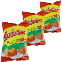 Sabritones Puffed Wheat Snack Chile & Lime, 2Oz, Set Of 3 Bags