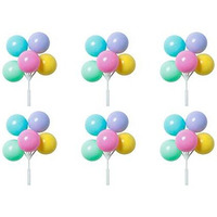 Pastel Balloon Cluster Cake Or Cupcake Topper Picks - Pack Of 6