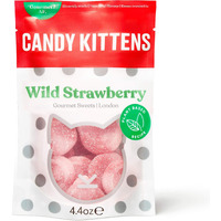 Candy Kittens Wild Strawberry Plant-Based Candy - Palm Oil Free, No Artificial Colors Or Sweeteners, Natural Fruit Flavour Candy - Gummy Chewy Gourmet Sweets, 4.4 Ounce (Pack Of 1)
