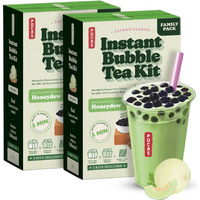 Pocas Bubble Tea Kit, Honeydew 2-Pack - Instant Milk Tea Powder With Authentic Tapioca Pearls For Instant Bubble Tea, 10 Kits