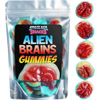 Alien Gummy Brains - 10 Ounces Of Gummy Halloween Candy For Halloween Themed Candy Occasions - Spooky Candy Halloween Gummies For Halloween Food - Halloween Gummy Candy Body Part Gummies For All Ages