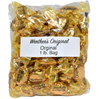 Bulk Werthers Original Hard Candy | Bulk Candy Individually Wrapped | Werthers Caramel Candy | 1 Lb Individual Flavor Bag | Includes Aromatik Mint Card (Orginal Caramel)