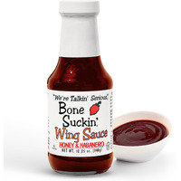 Bone Suckin' Honey & Habanero Wing Sauce: For Chicken Wings, Turkey Wings & Also Great For Ribs, Chicken, Pork, Beef - Gluten Free, Sweetened With Honey & Molasses, In Glass Bottle, 12.25Oz - 1 Pc