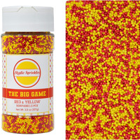 Mystic Sprinkles The Big Game Nonpareil Mix 3.8Oz Bottles (Red & Yellow)