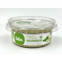 Baba Organic Hummus (8 Oz) - Usda Organic, Gluten Free, Vegan, Non-Gmo, Cholesterol Free, Zero Preservatives (Cilantro & Jalapeno Hummus)