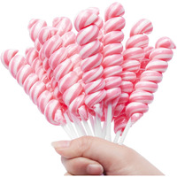 Rainbow Twist Lollipops Individually Wrapped Bulk, Twisty Lollipop, Kid's Lollipops Candy For Birthday Party,Strawberry Flavor 15 Pack - Big Size