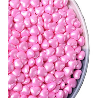 Pink Sprinkles,Heart-Shaped Cake Sprinkles 130G /4.6Oz Cookie Sprinkles,Sugar Pearl, Edible Candy Pearls For Cake 1Cupcake Decorationg (Pink)
