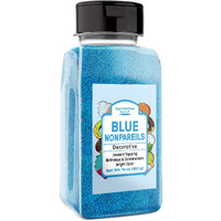 Unpretentious Blue Nonpareils, 1 Lb, Dessert Topping, Bright Blue Color, Round Sprinkles