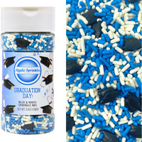 Mystic Sprinkles Graduation Day Sprinkles Mixes (Graduation Day! Blue & White Sprinkle Mix 3.8Oz)
